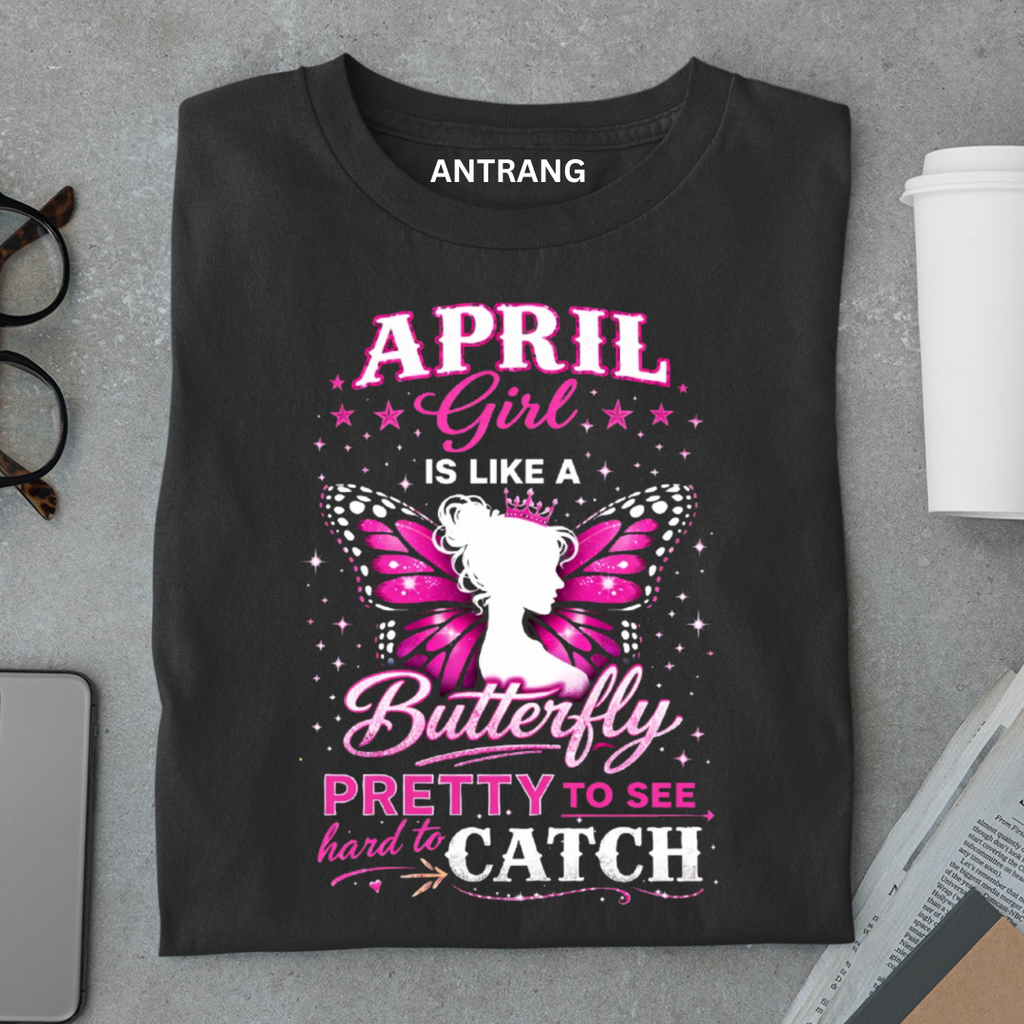 April Girl Butterfly T Shirt