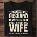 Proud Husband Premium Cotton T Shirt