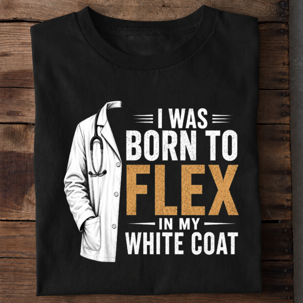 Flex White Coat Premium Cotton T Shirt
