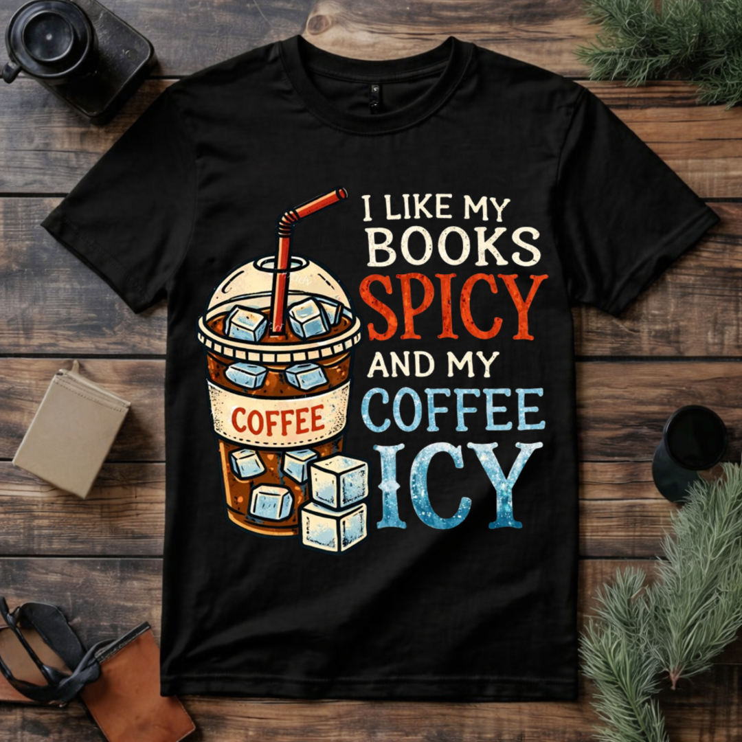 Spicy Books Icy Coffee T Shirt