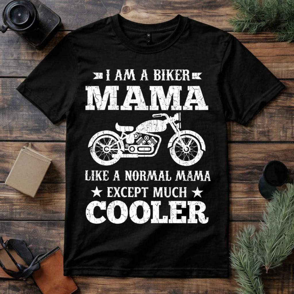 Biker Mama Much Cooler T Shirt