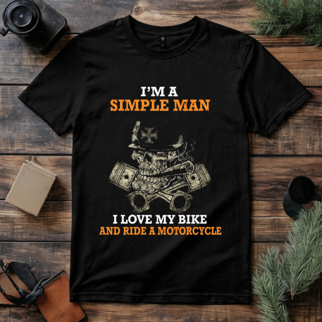 Simple Man Loves Motorcycle T Shirt