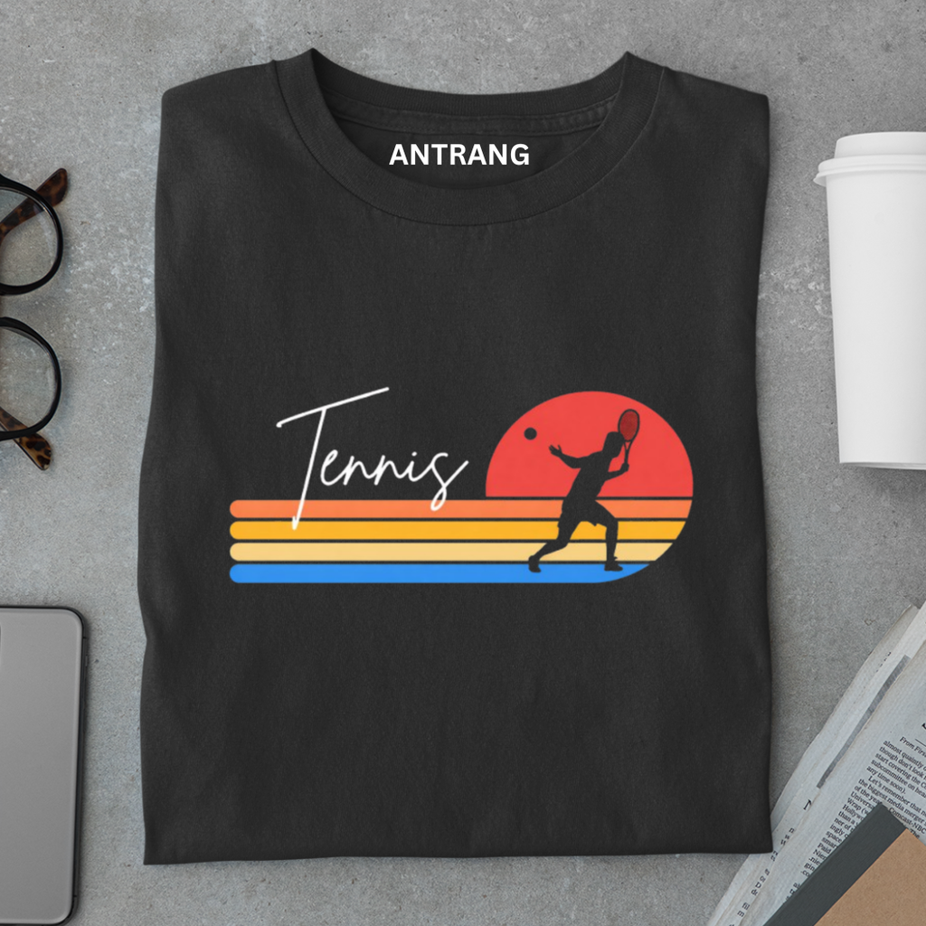 Retro Tennis Sunset T Shirt