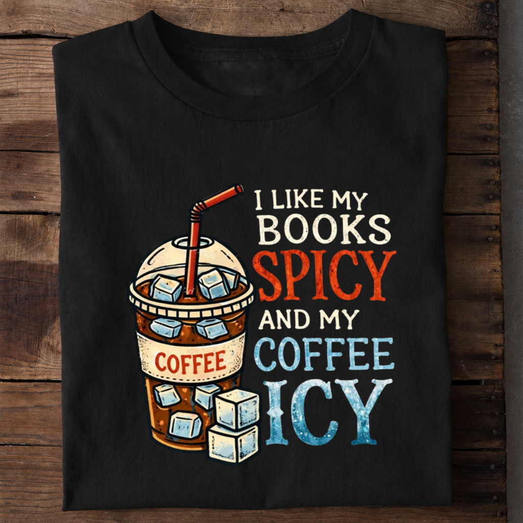 Spicy Books Icy Coffee Premium Cotton T Shirt