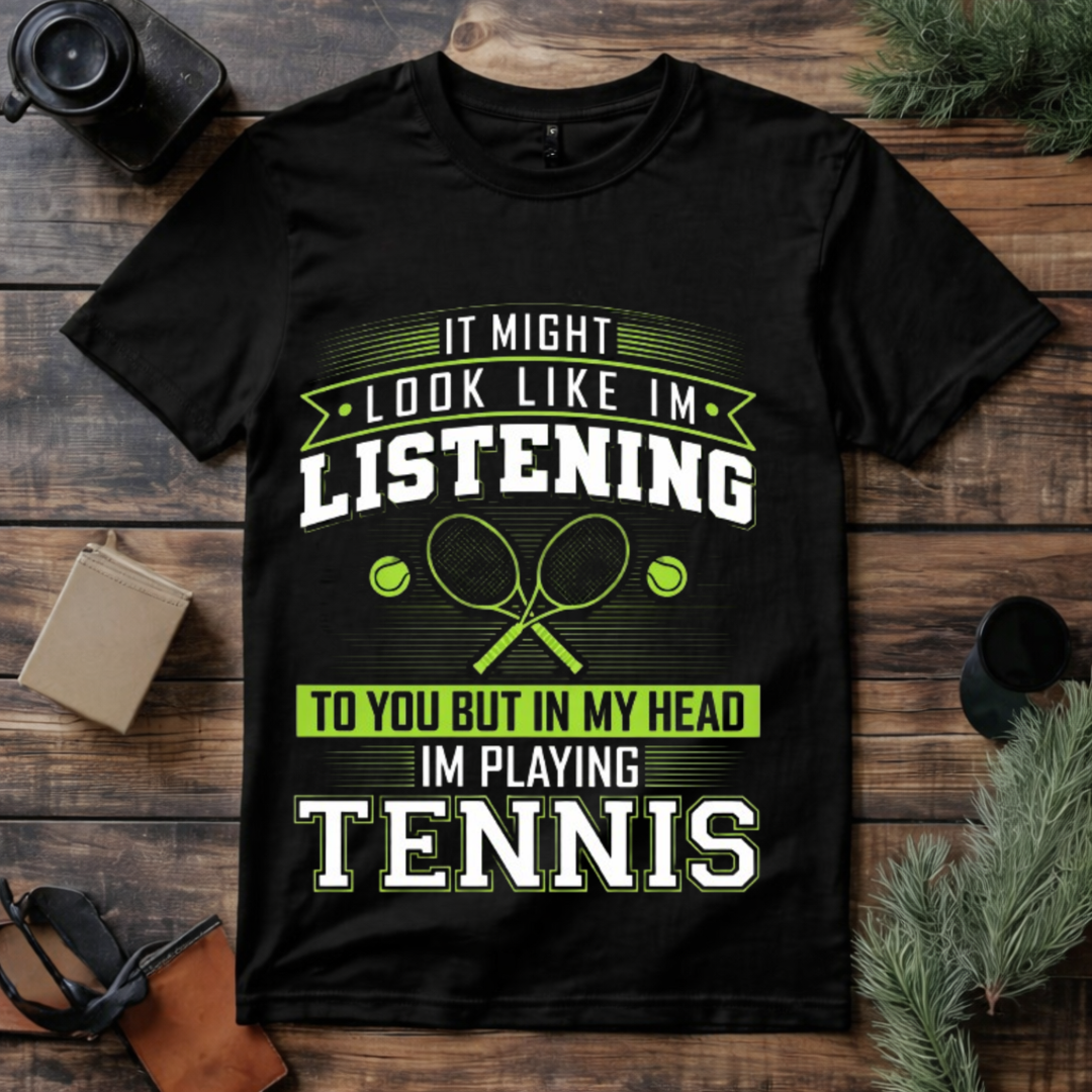 In My Head Playing Tennis T Shirt