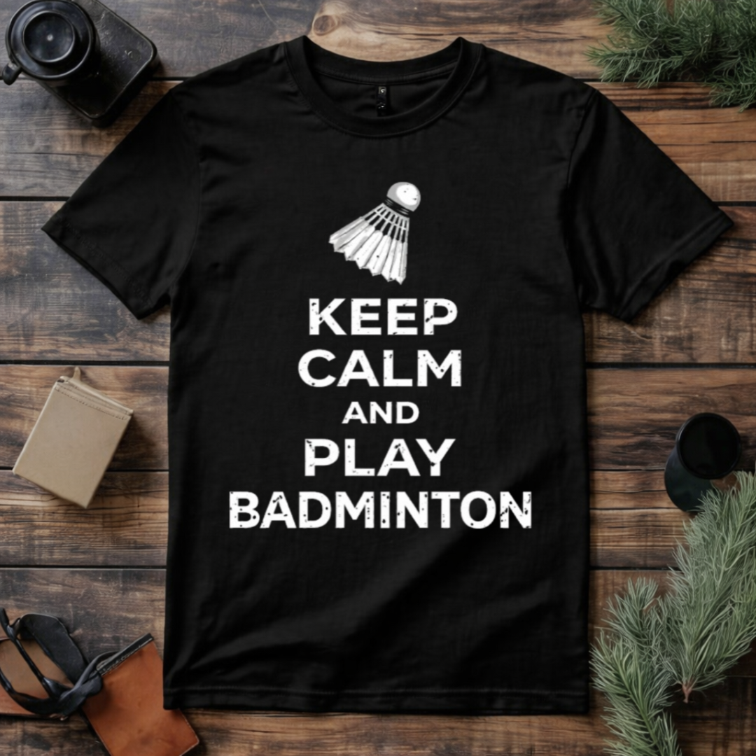 Keep Calm Play Badminton T Shirt