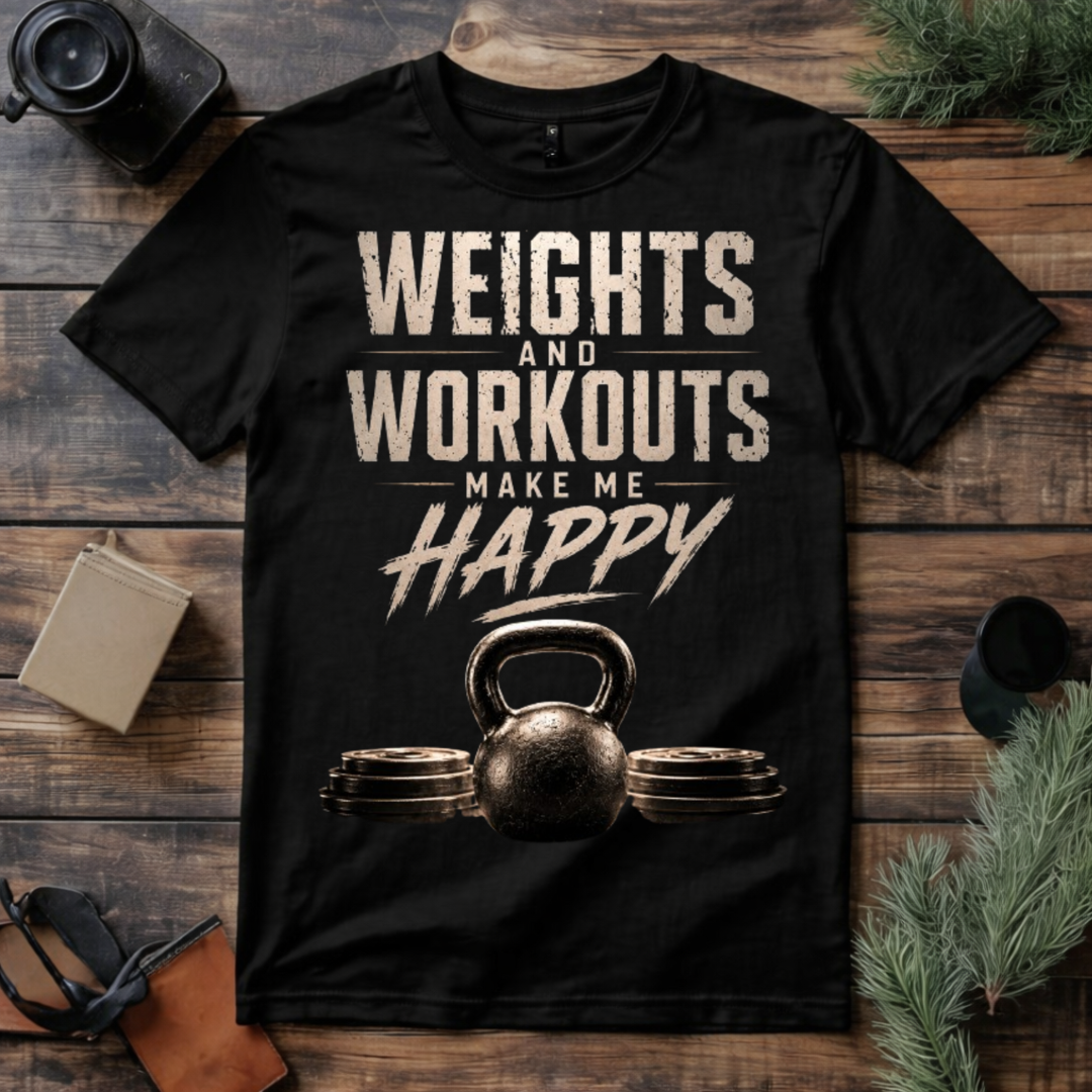Weights and Workouts Make Me Happy T Shirts