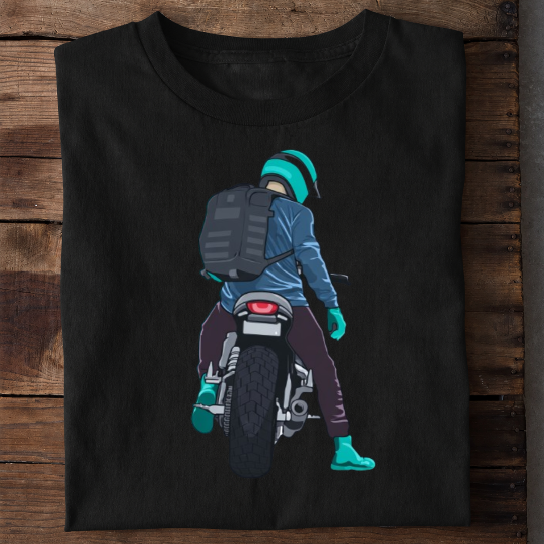 Modern Biker Rider Premium Cotton T Shirt