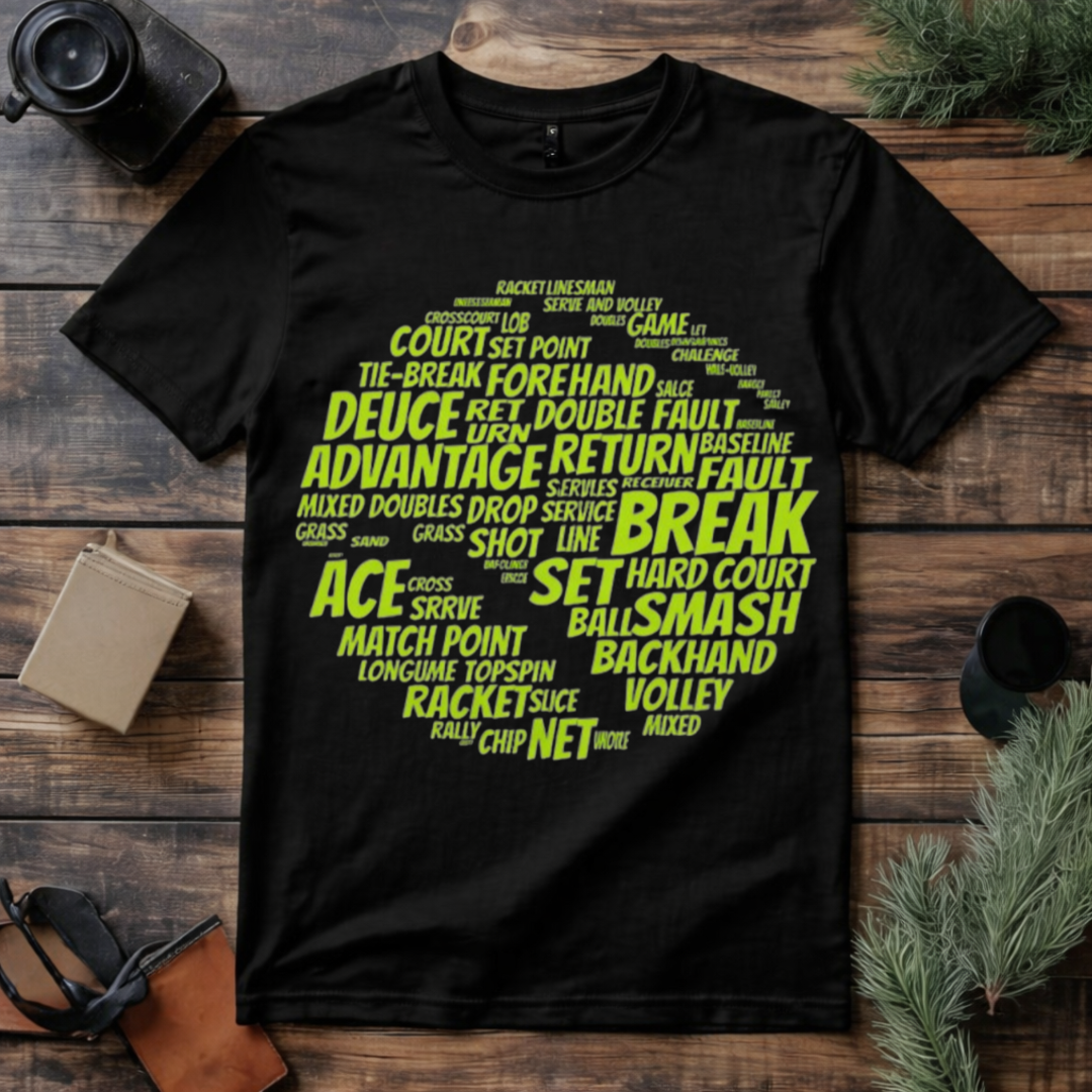 Tennis Terms Word Art T Shirt