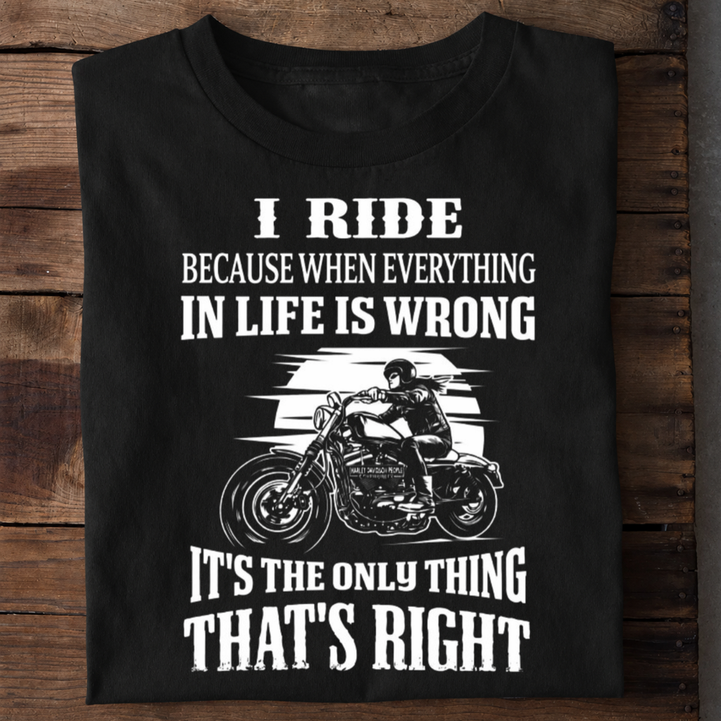 Riding Makes Life Right Premium Cotton T Shirt