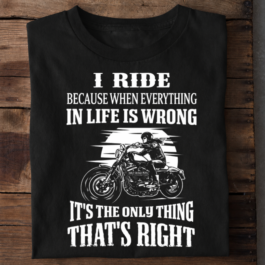 Riding Makes Life Right Premium Cotton T Shirt