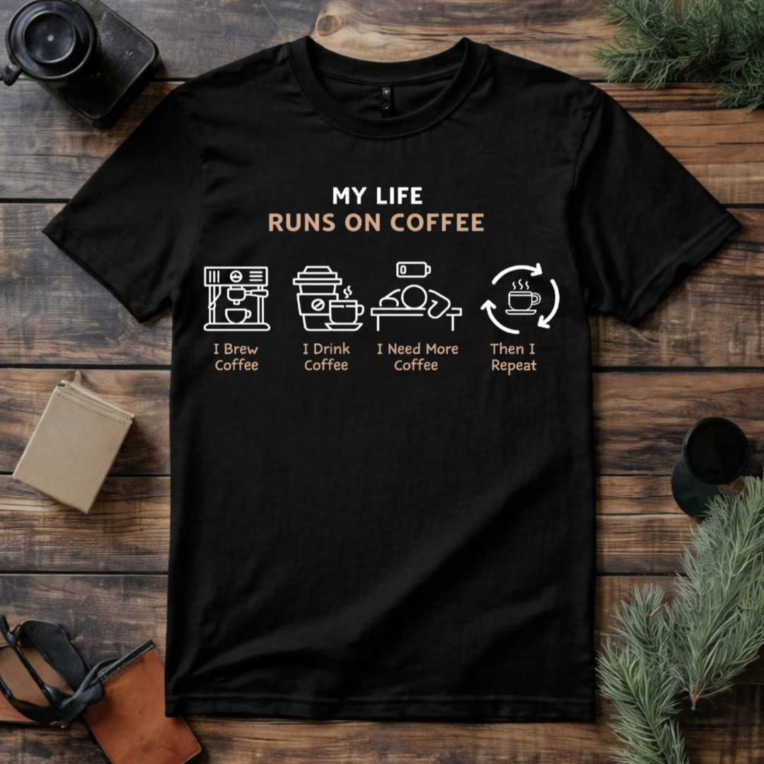 Life Runs on Coffee T Shirt