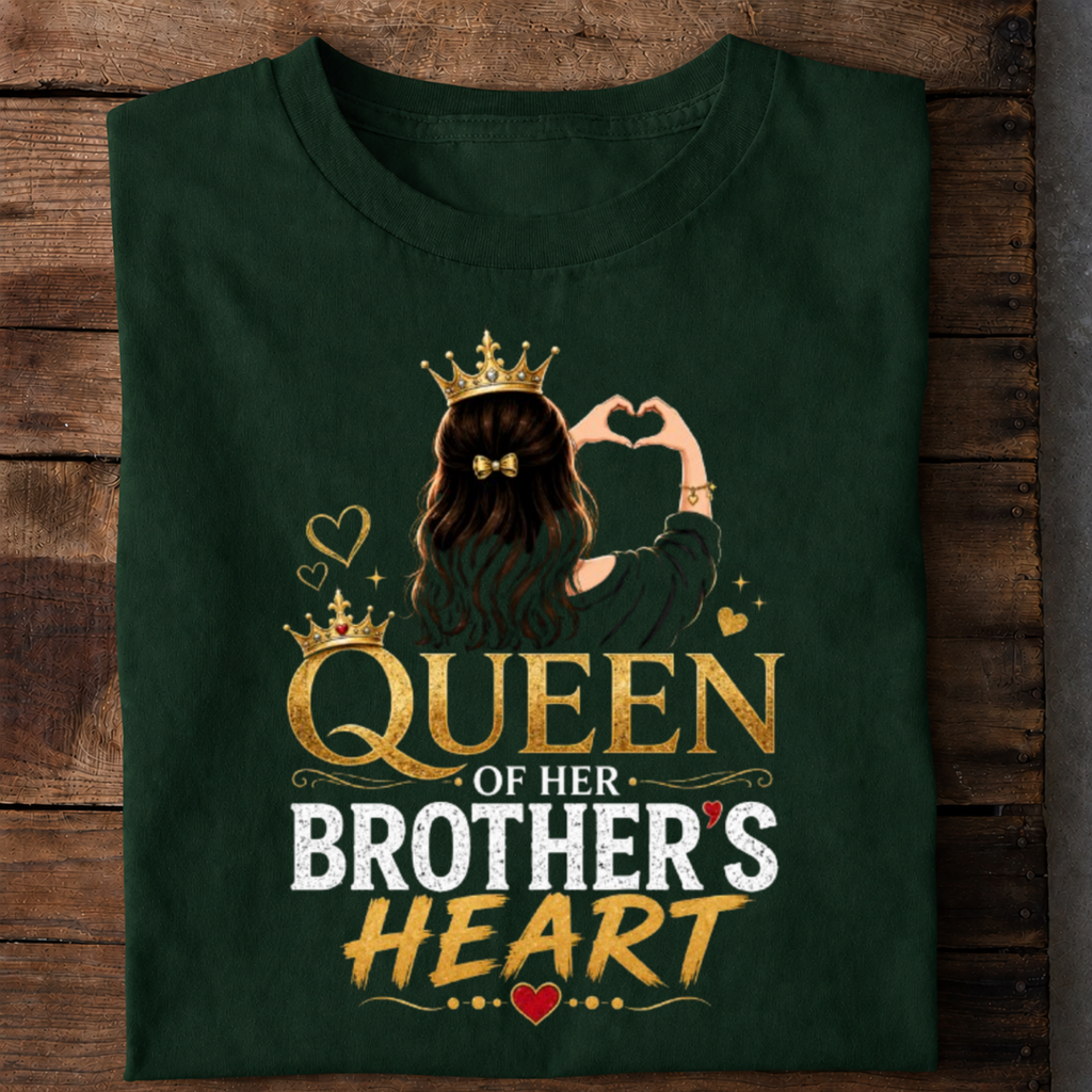 Queen of Brother Heart Premium Cotton T Shirt