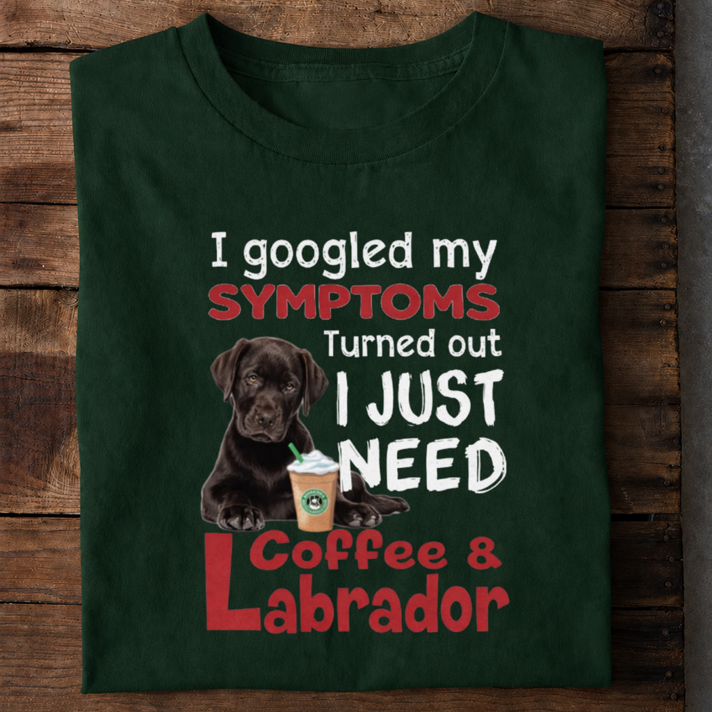 Coffee and Labrador Lover Premium Cotton T Shirt