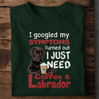 Coffee and Labrador Lover Premium Cotton T Shirt