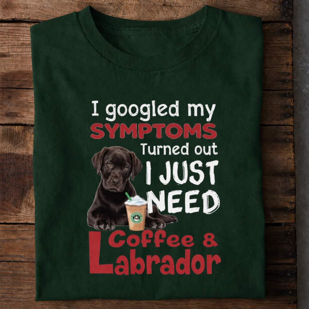 Coffee and Labrador Lover Premium Cotton T Shirt