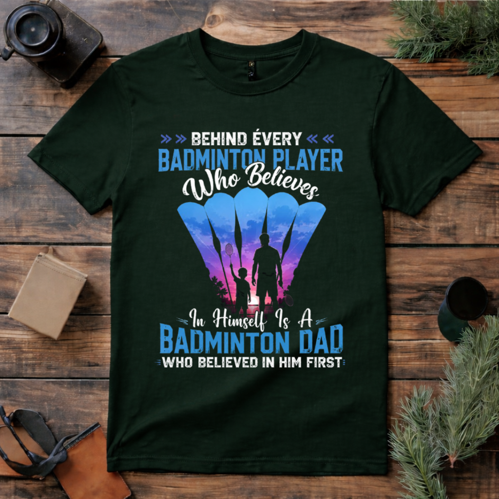 Badminton Dad Premium Cotton T Shirt