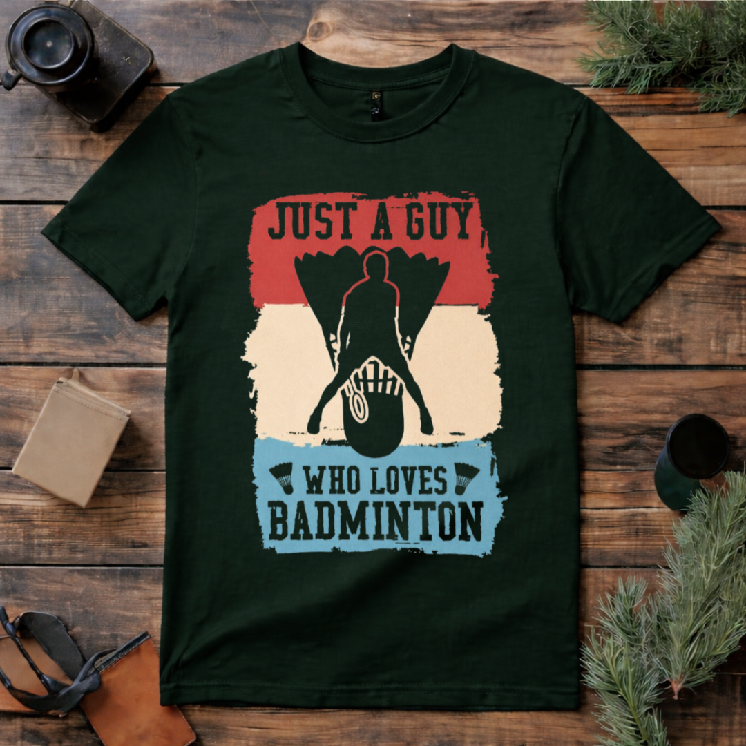 Guy Badminton Loves T Shirt