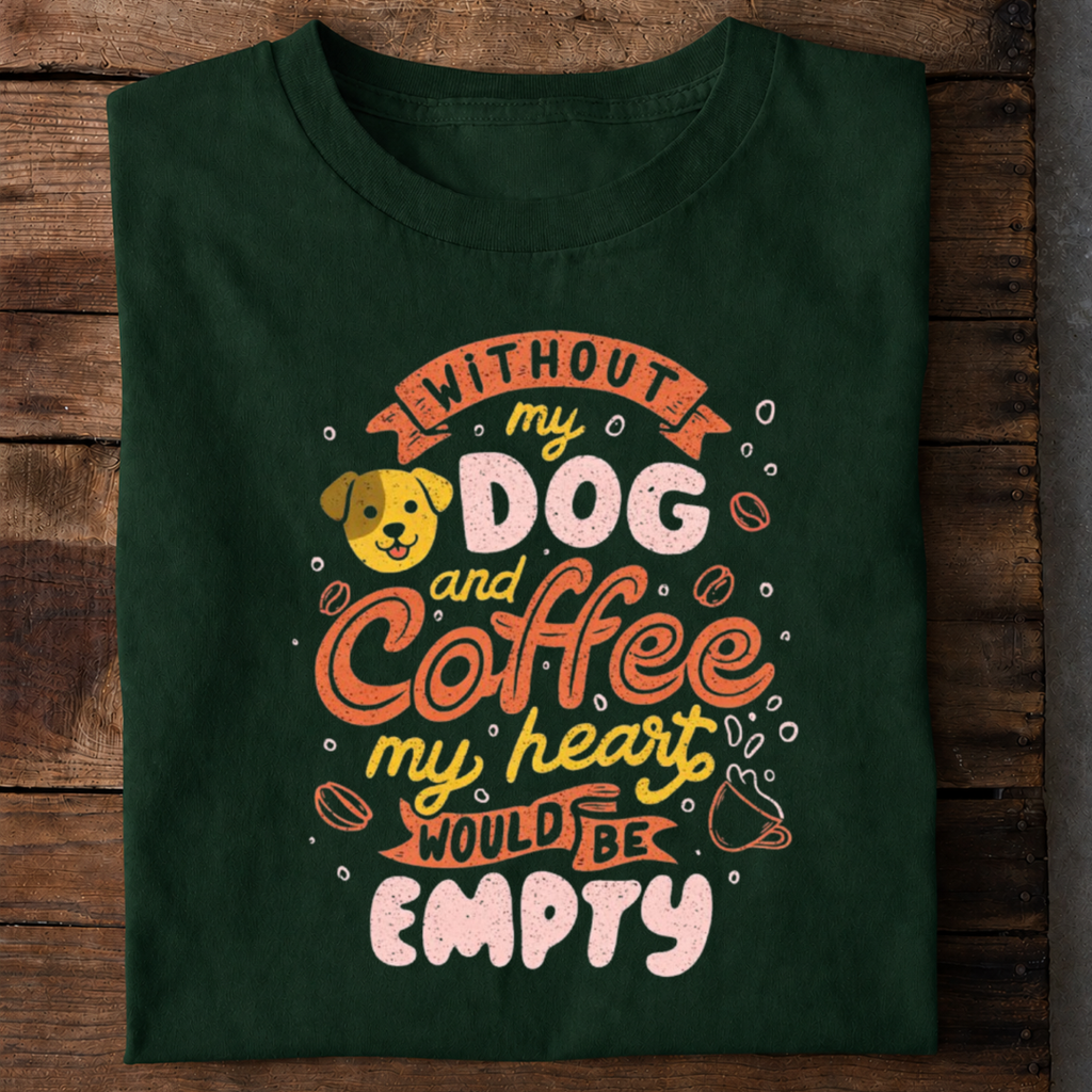 Dog and Coffee Lover Premium Cotton T Shirt