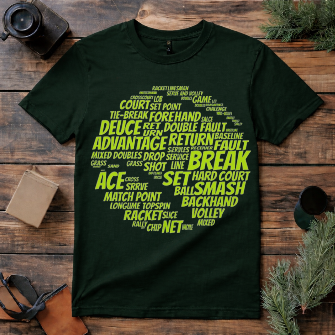 Tennis Terms Word Art T Shirt