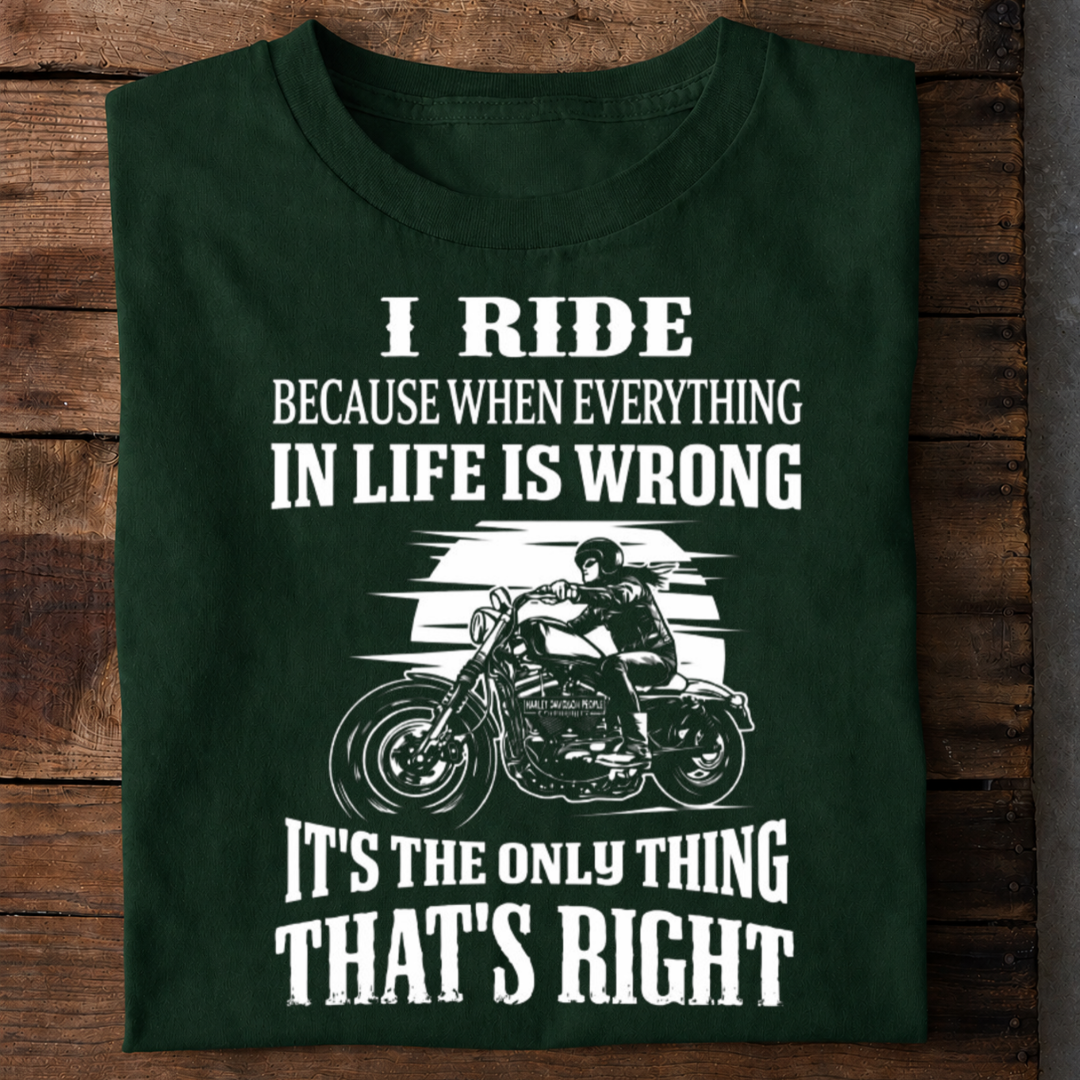 Riding Makes Life Right Premium Cotton T Shirt