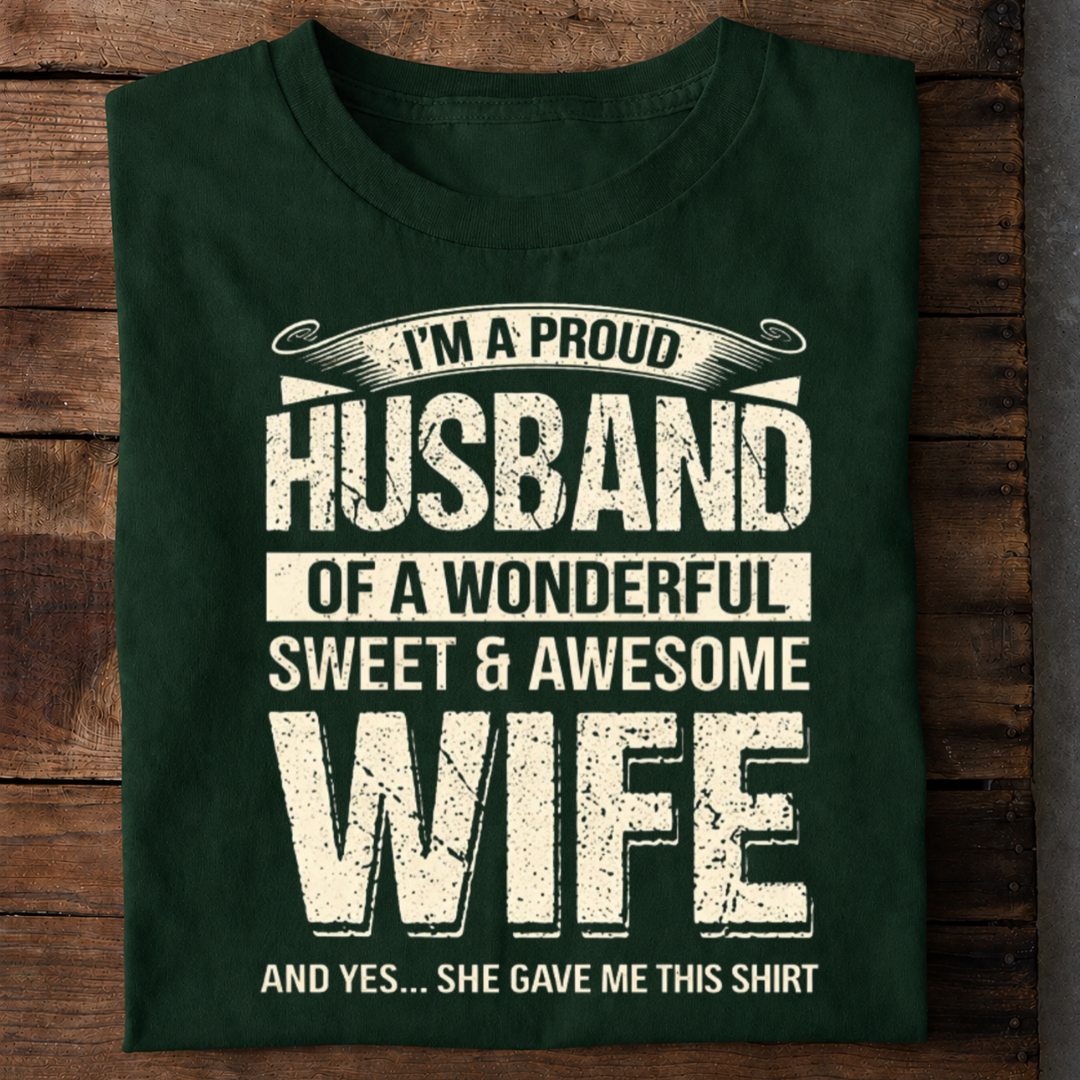 Proud Husband Premium Cotton T Shirt