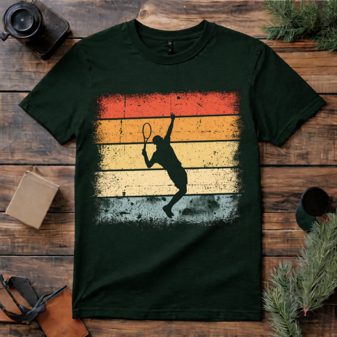 Vintage Tennis Player T Shirt