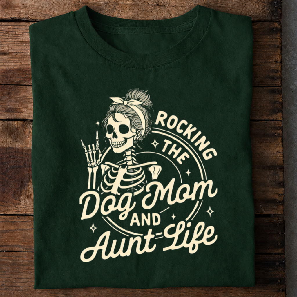 Rocking the Dog Mom Life Premium Cotton T Shirt