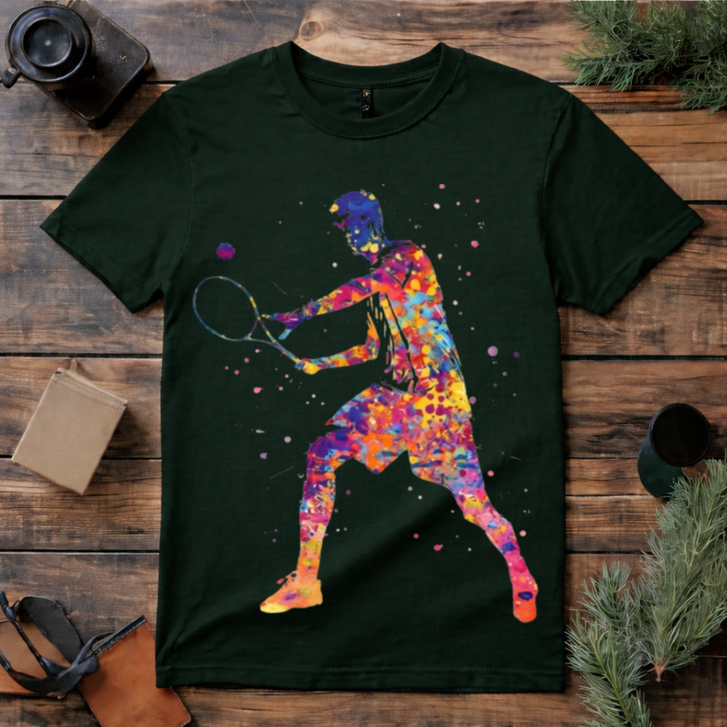Color Splash Tennis Player T Shirt