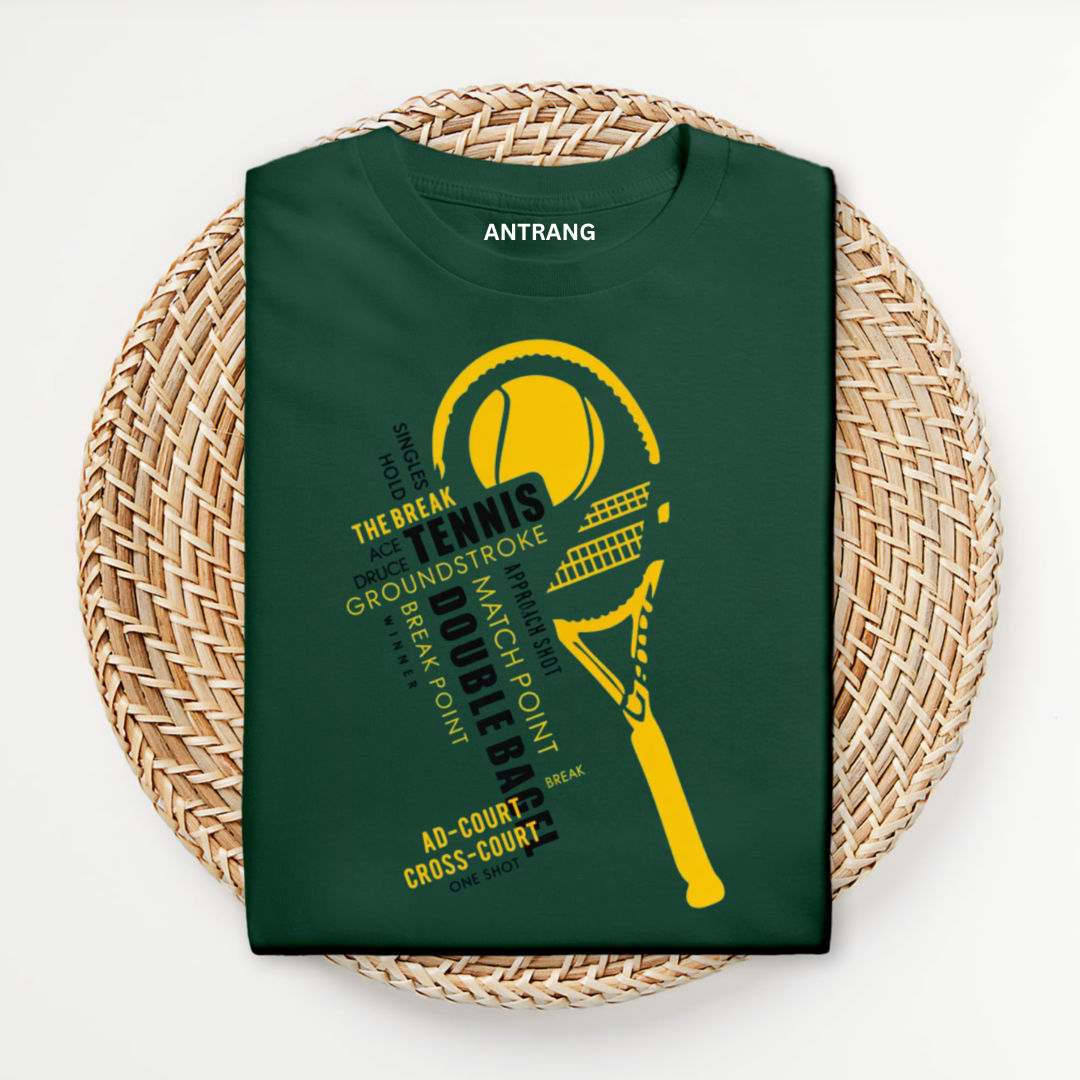 Tennis Racket Word Art T Shirt