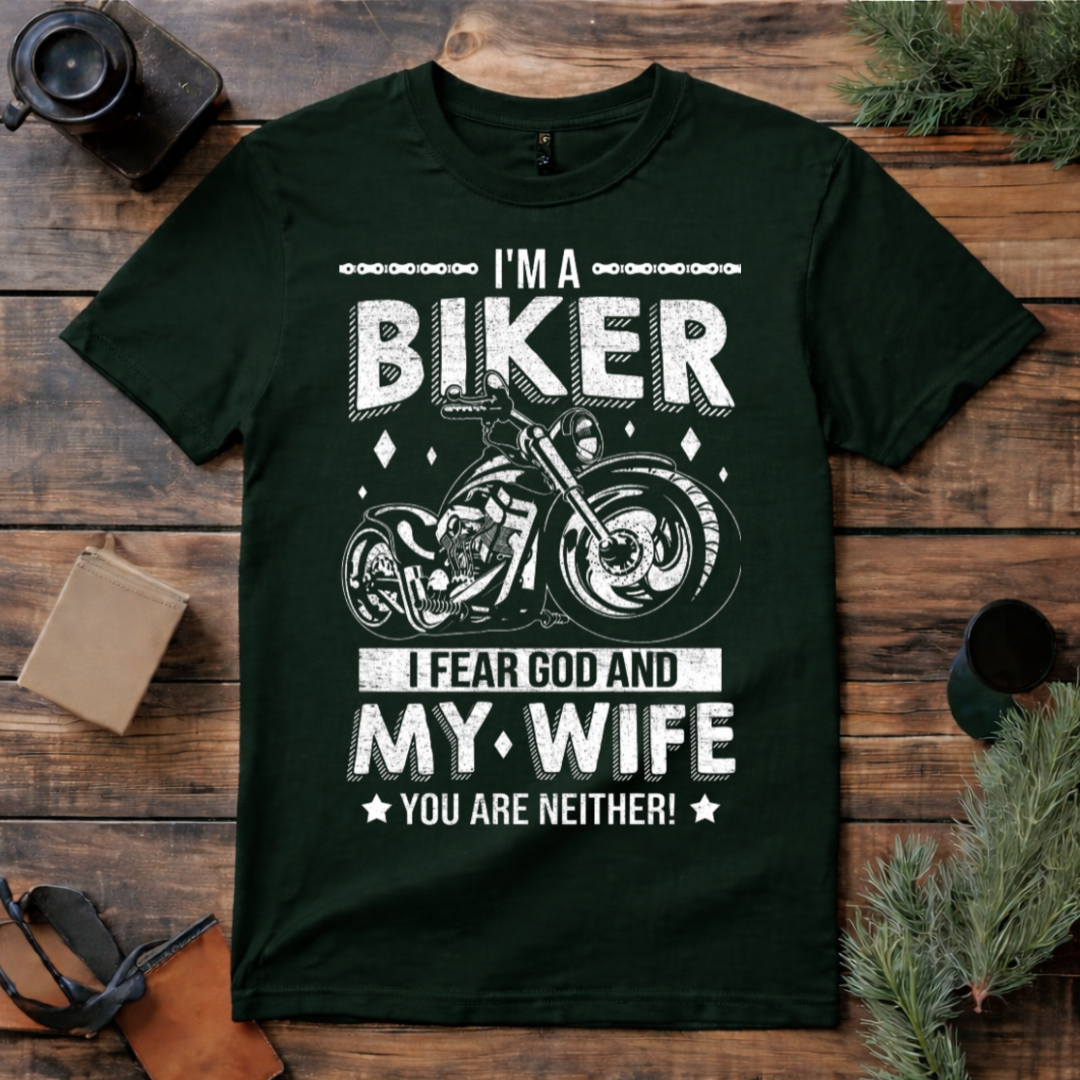 I Fear God and My Wife Biker T Shirt
