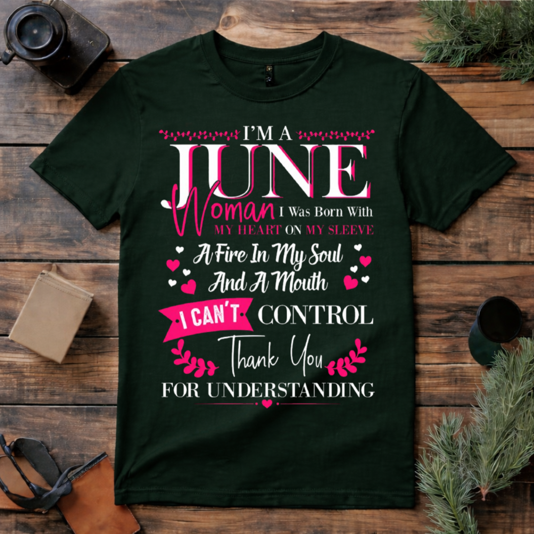 June Woman Fire in My Soul T Shirt