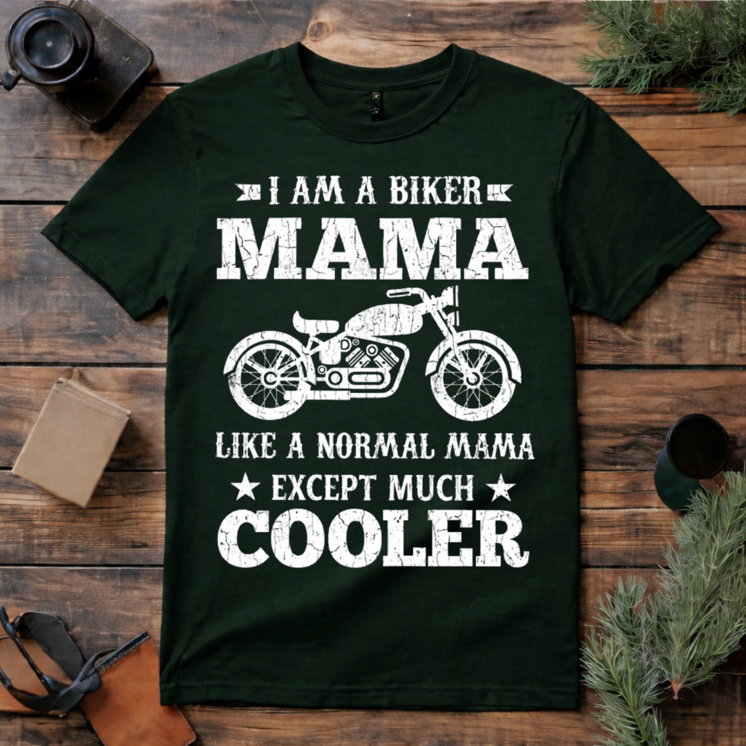 Biker Mama Much Cooler T Shirt