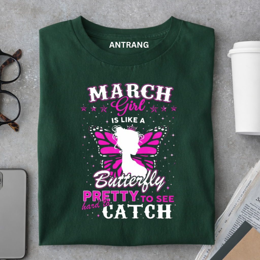 March Girl Butterfly T Shirt