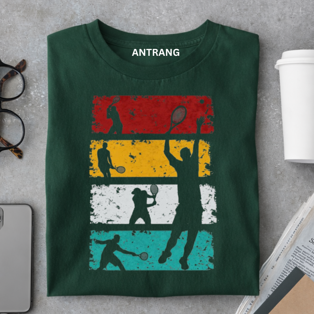 Vintage Tennis Player T Shirt
