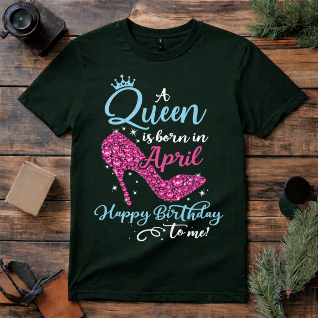 Queen Born in April T Shirt