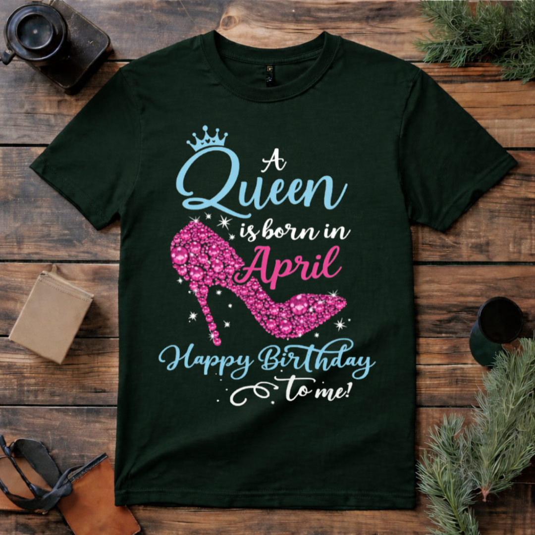 Queen Born in April T Shirt