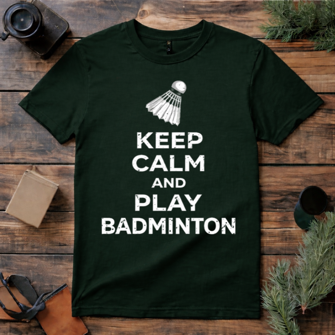 Keep Calm Play Badminton T Shirt