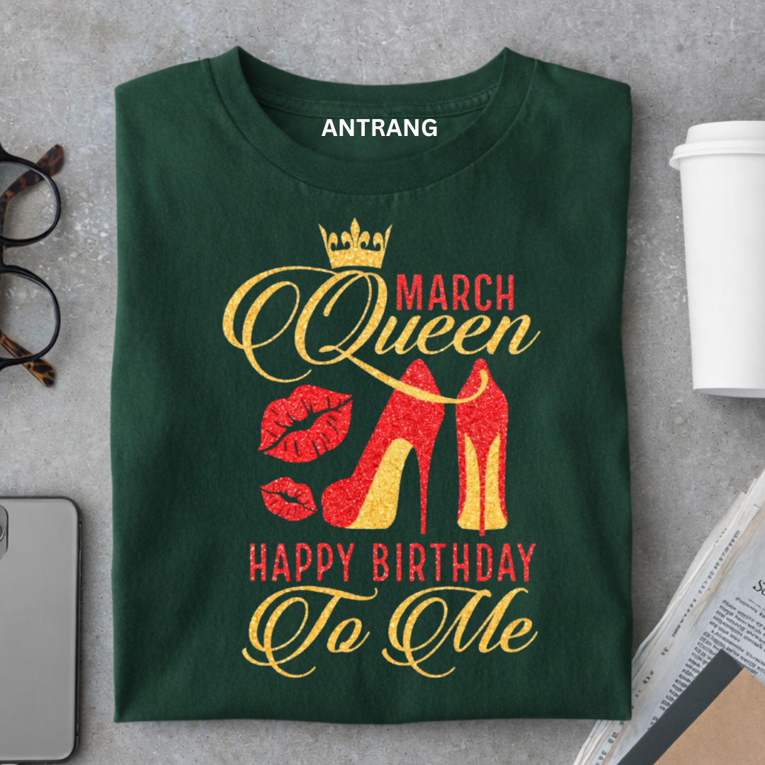 Queen Born in March T Shirt