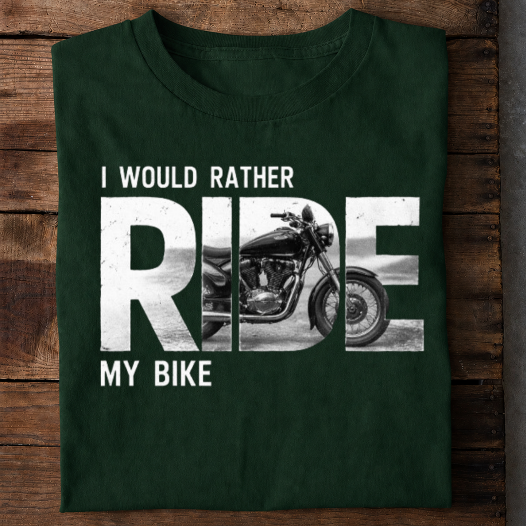 Rather Ride My Bike Premium Cotton T Shirt