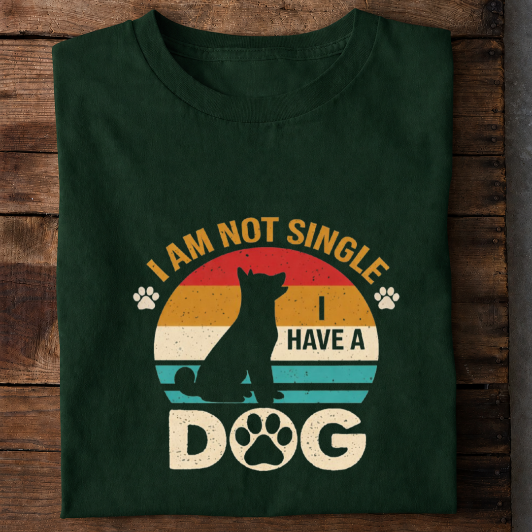 Not Single I Have a Dog Premium Cotton T Shirt