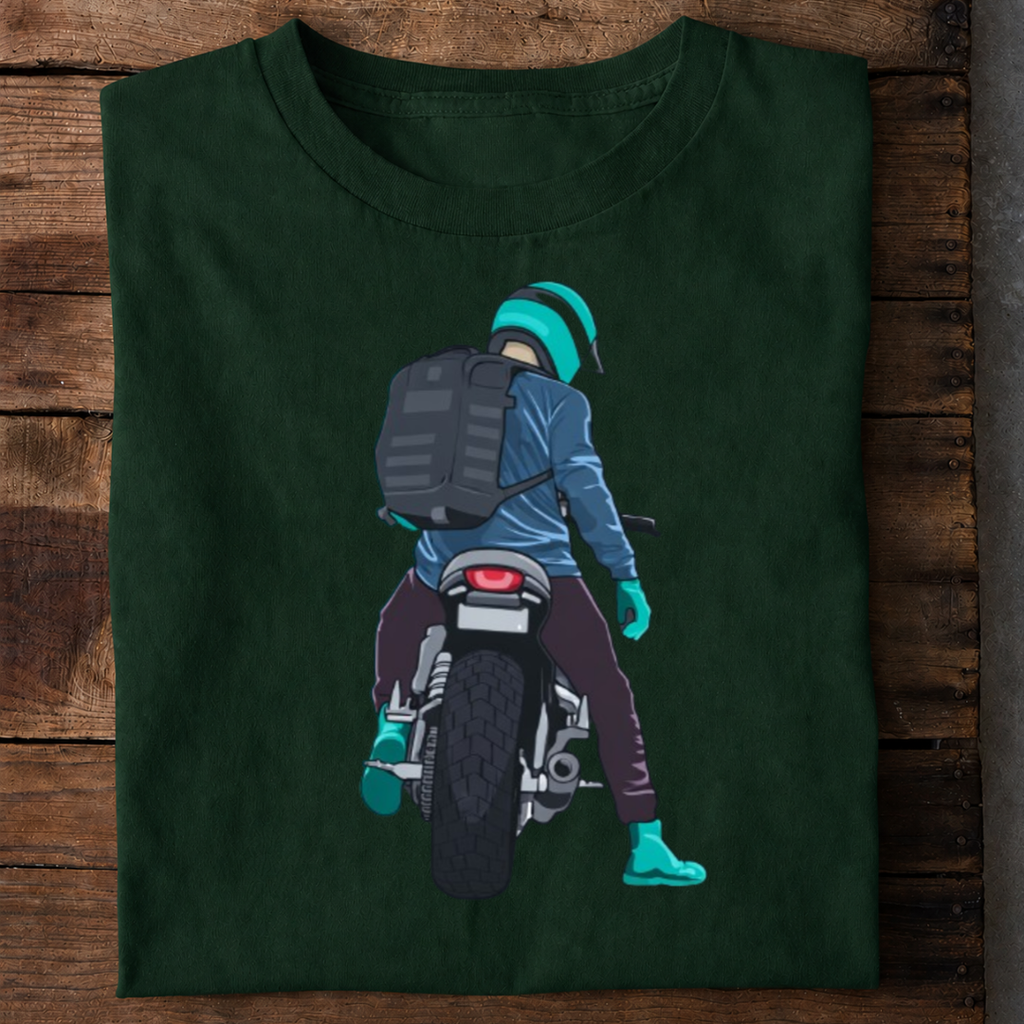 Modern Biker Rider Premium Cotton T Shirt