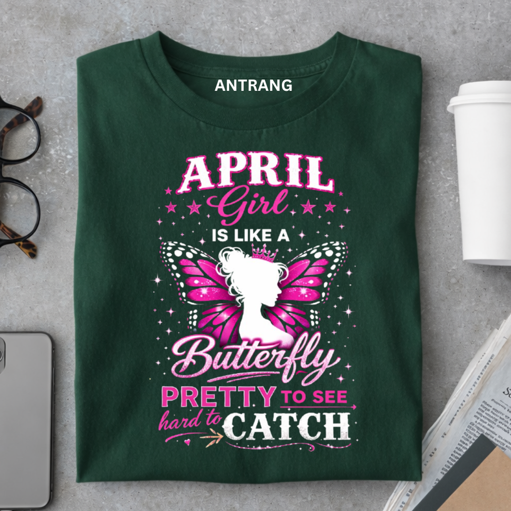 April Girl Butterfly T Shirt