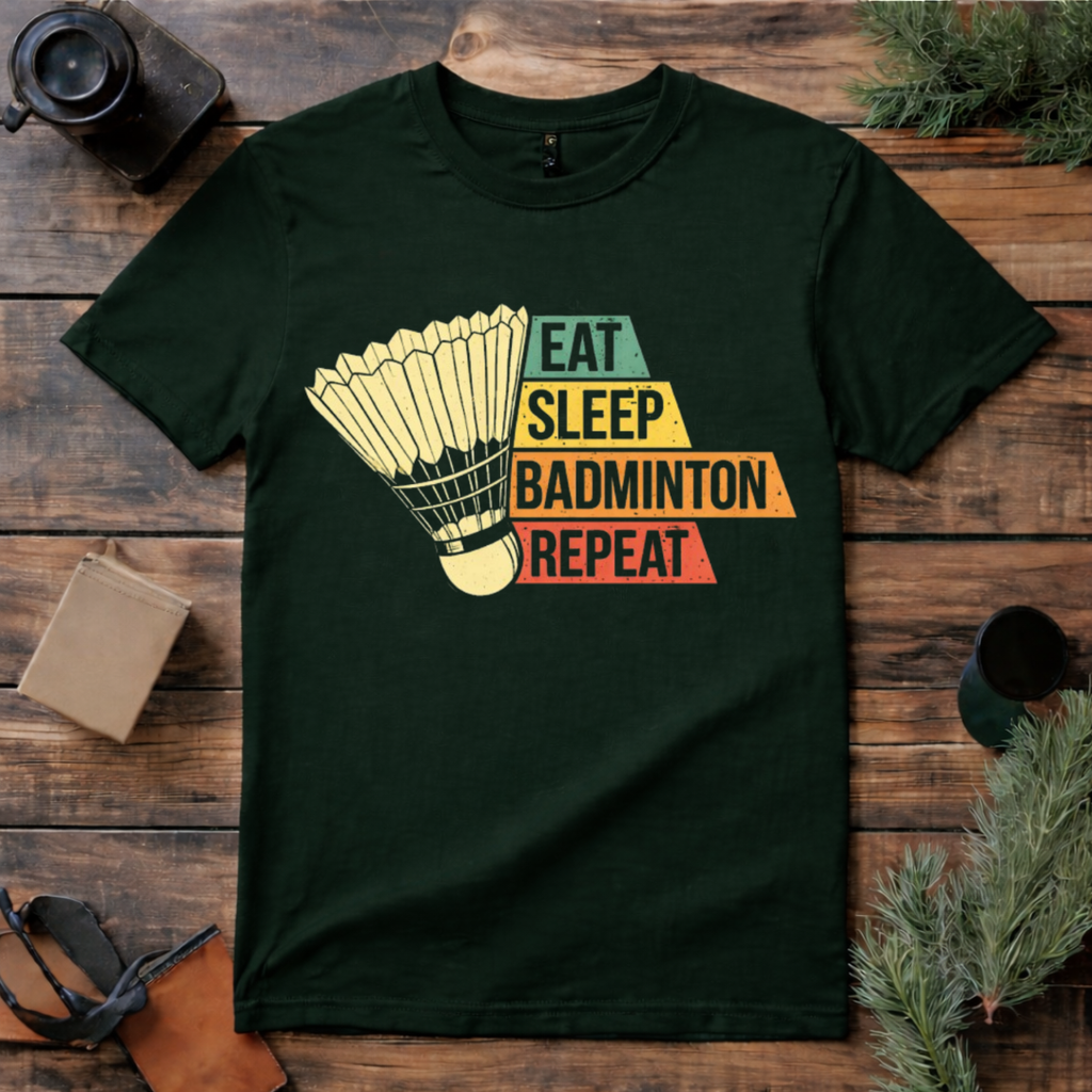 Eat Sleep Badminton Repeat T Shirt