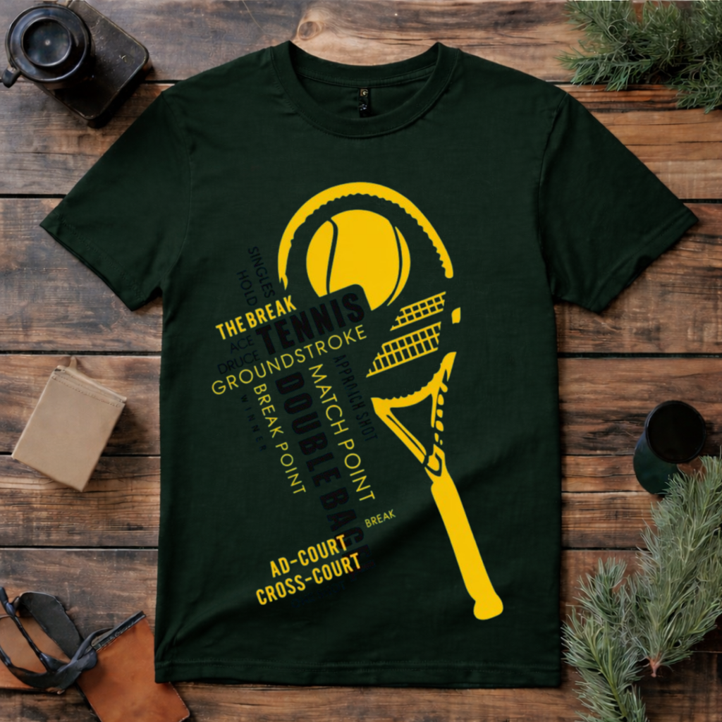 Tennis Racket Word Art T Shirt