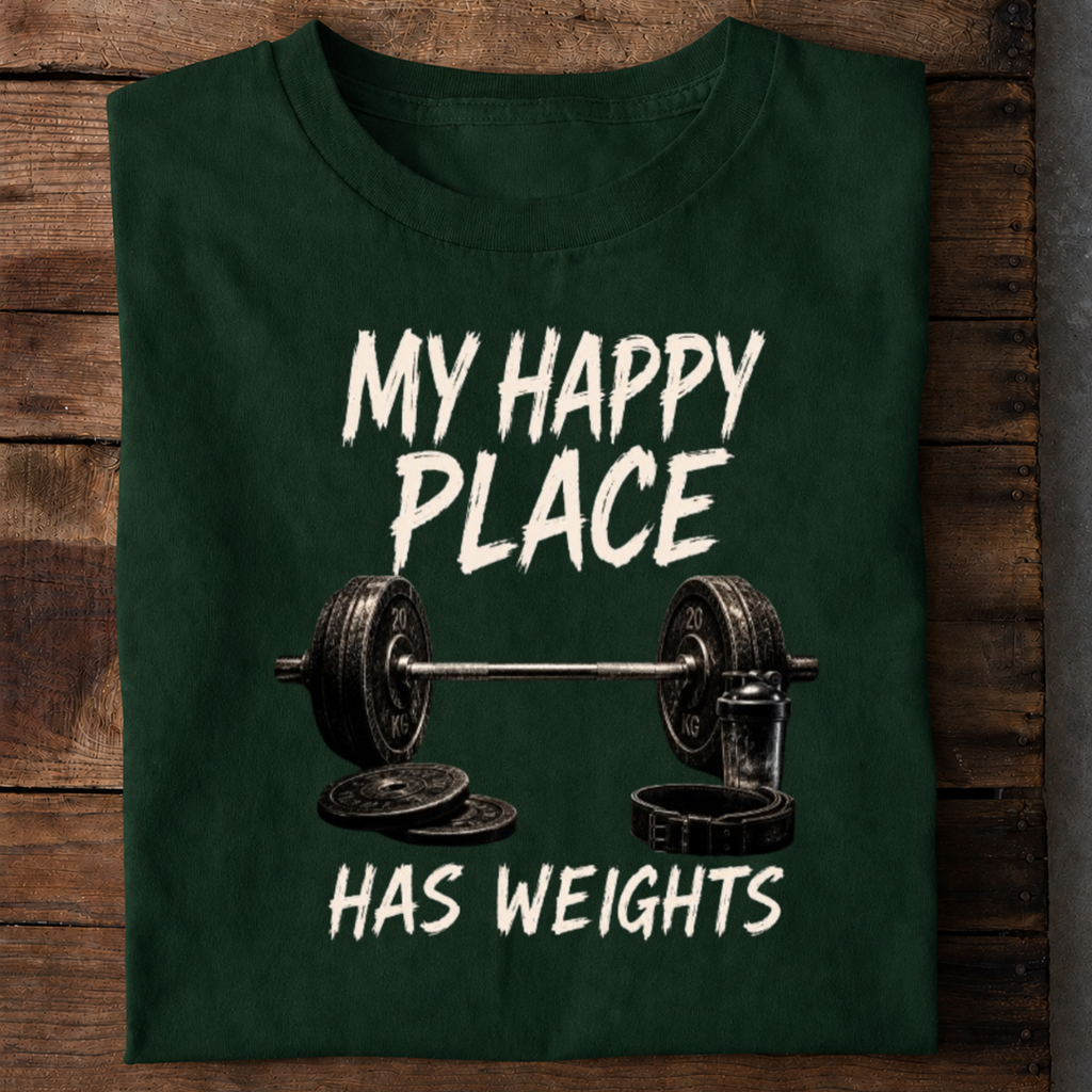 Happy Place Gym Premium Cotton T Shirt