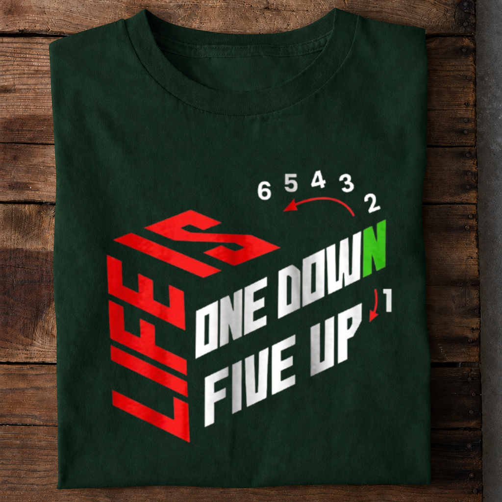 Life One Down Five Up Premium Cotton T Shirt