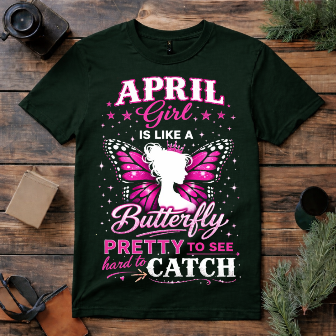 April Girl Butterfly T Shirt