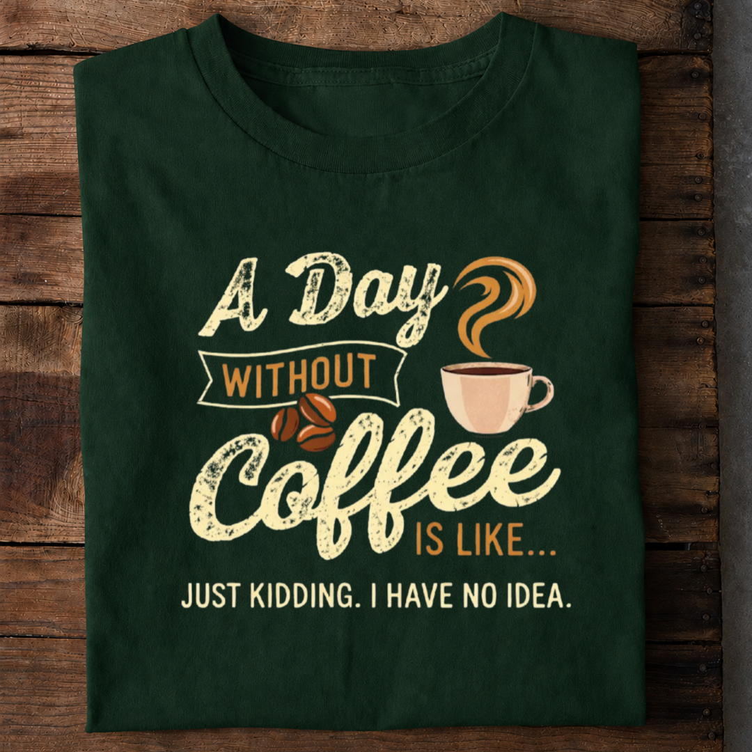 Day Without Coffee Premium Cotton T Shirt