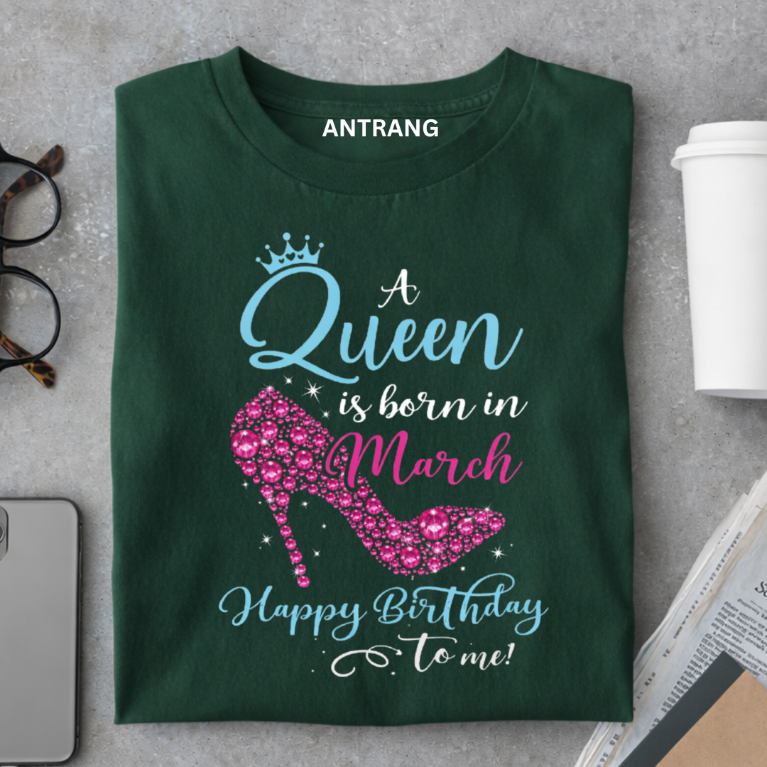Queen Born in March T Shirt